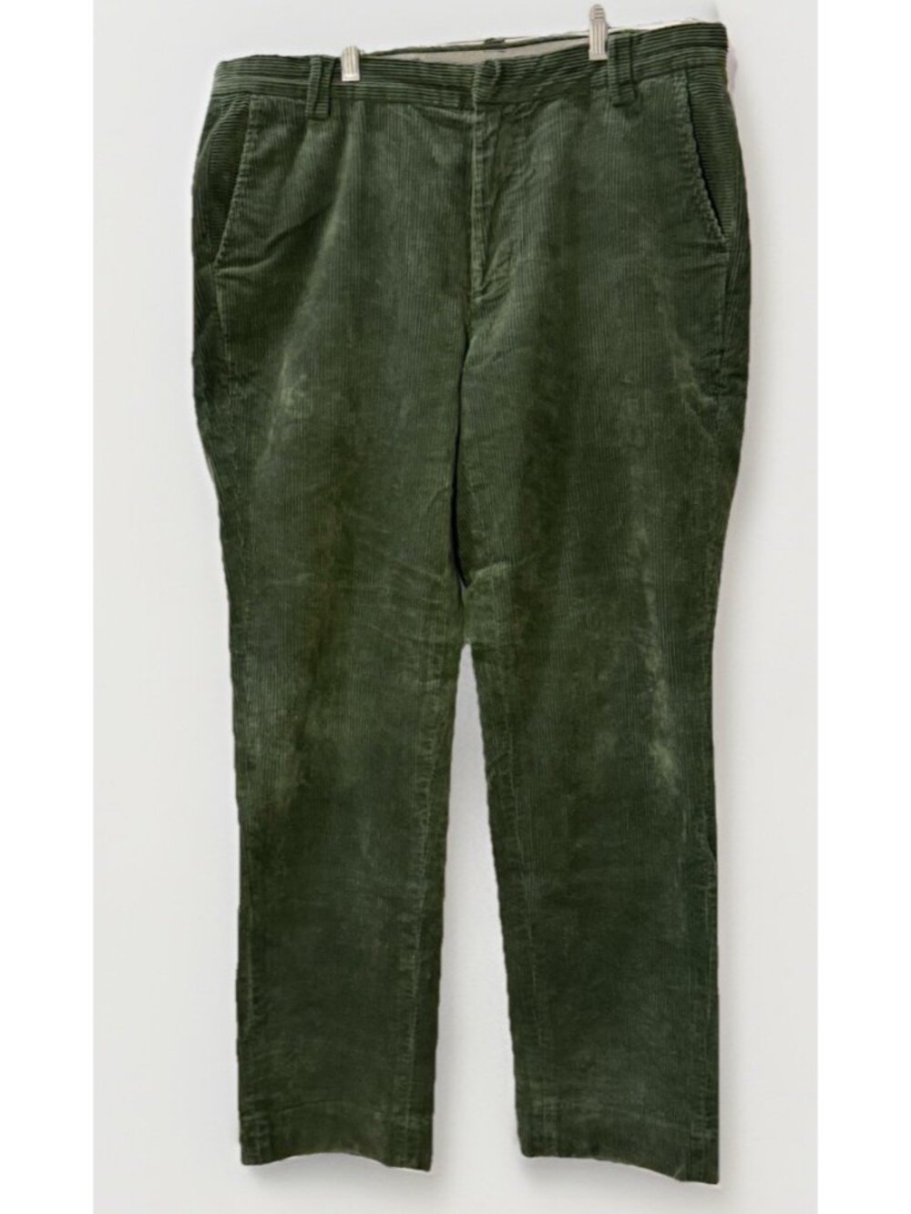 Brooks Brothers Classic Fit Corduroy Pants Green, Flat Front, 36 x 32